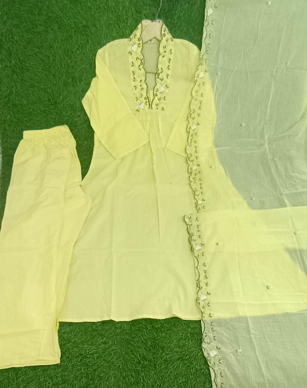 Elegant Embroidered Cotton Suit Set