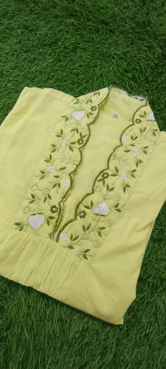 Elegant Embroidered Cotton Suit Set