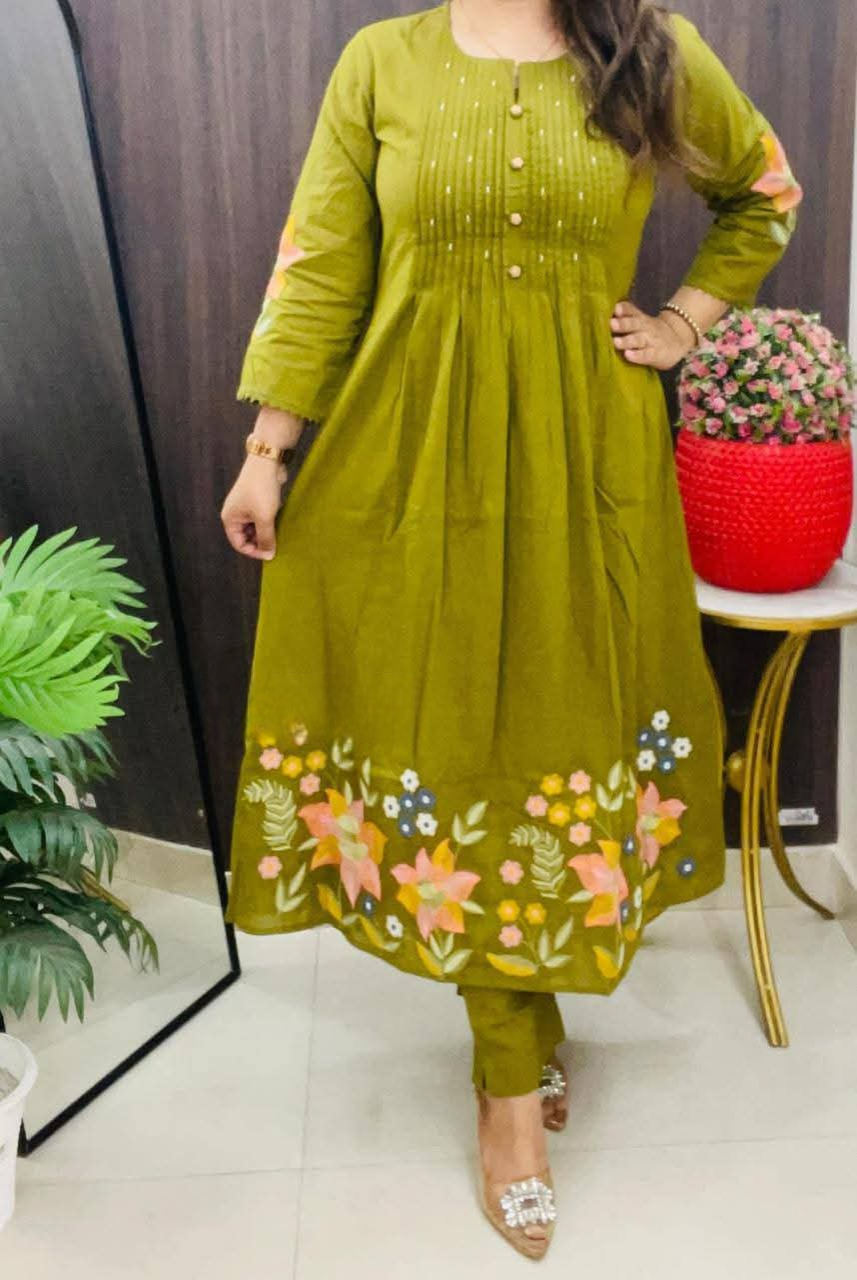 Yoke Beautiful Handcrafted Cotton Elegance Suit Set