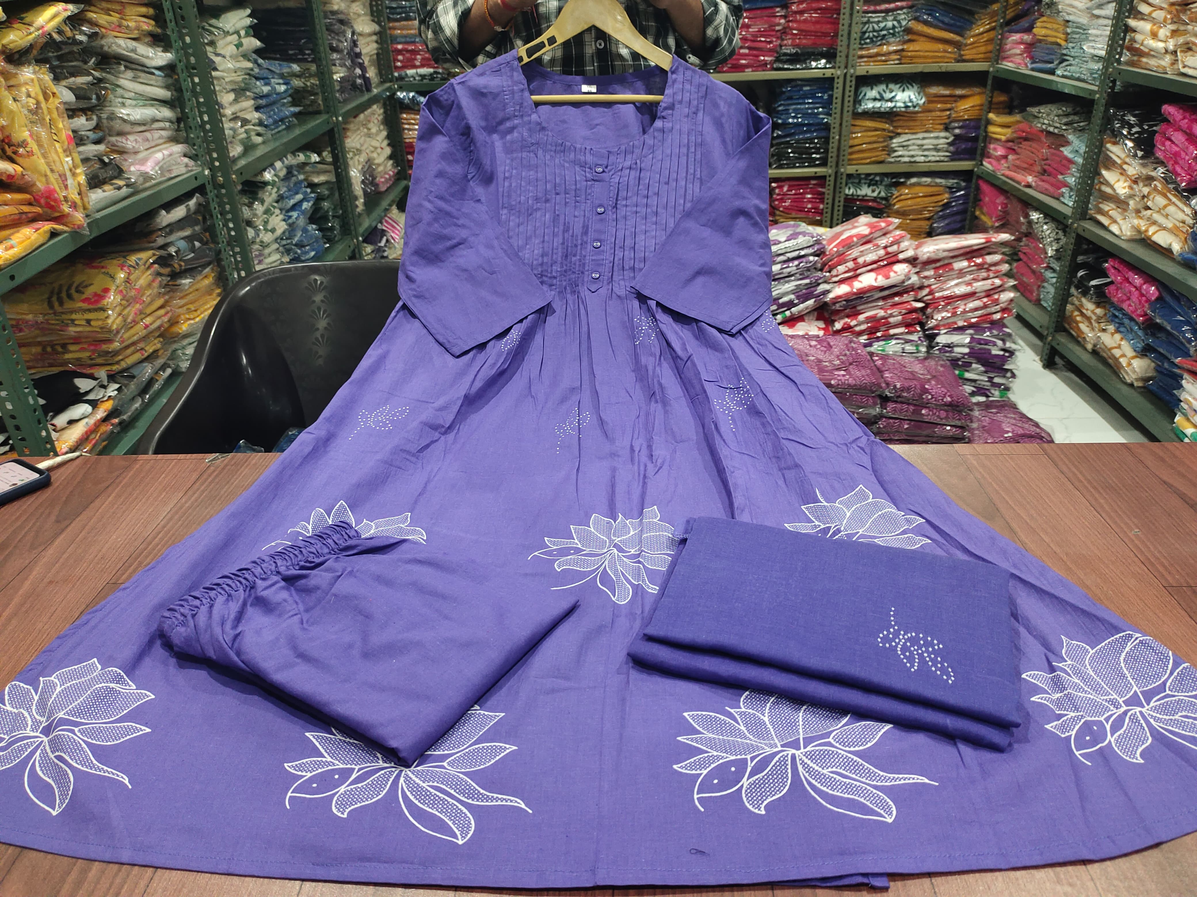 Elegance V-Neck Kurti Pant Dupatta Set