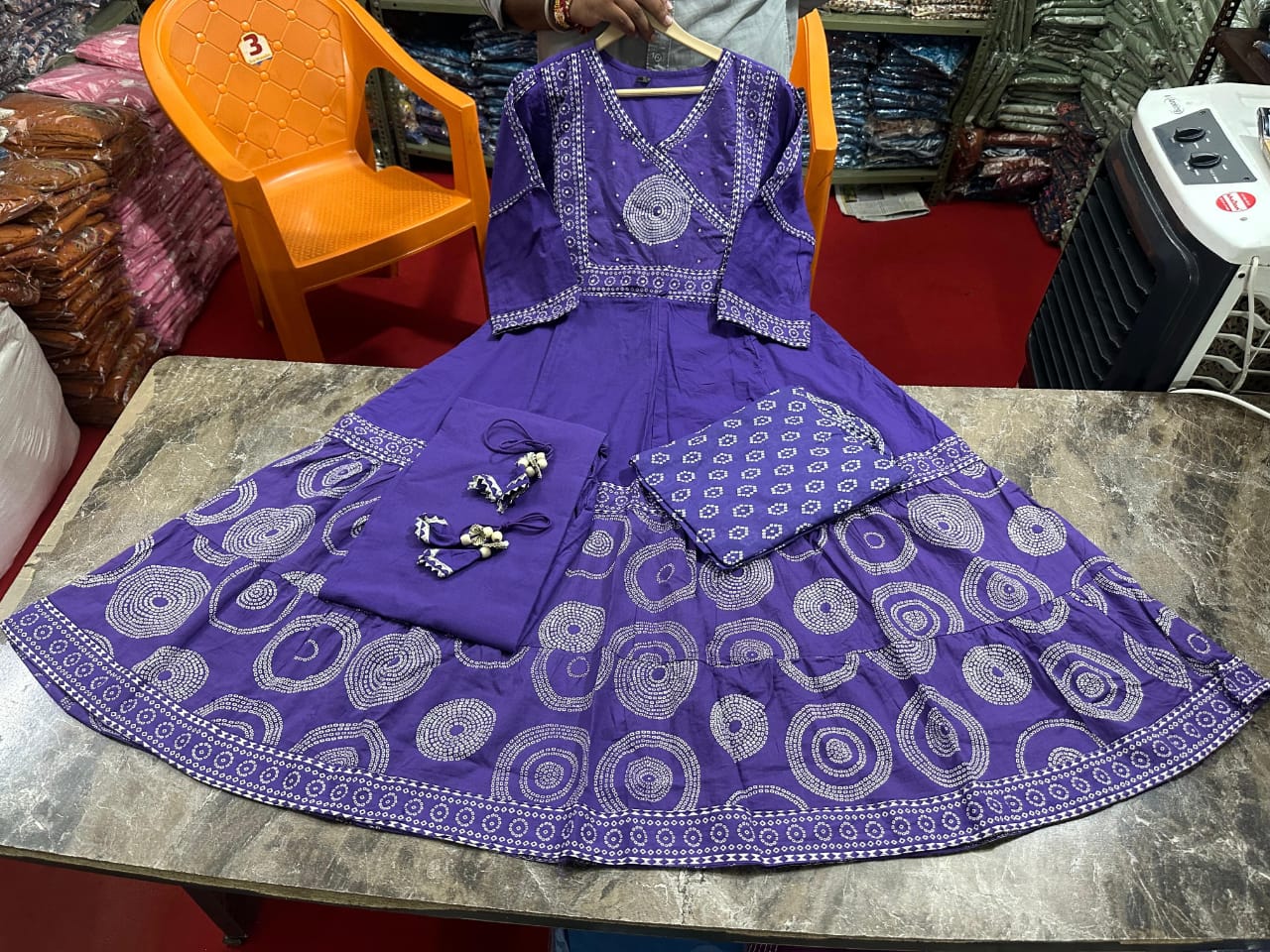 Noorani Purple Anarkali Kurta Set