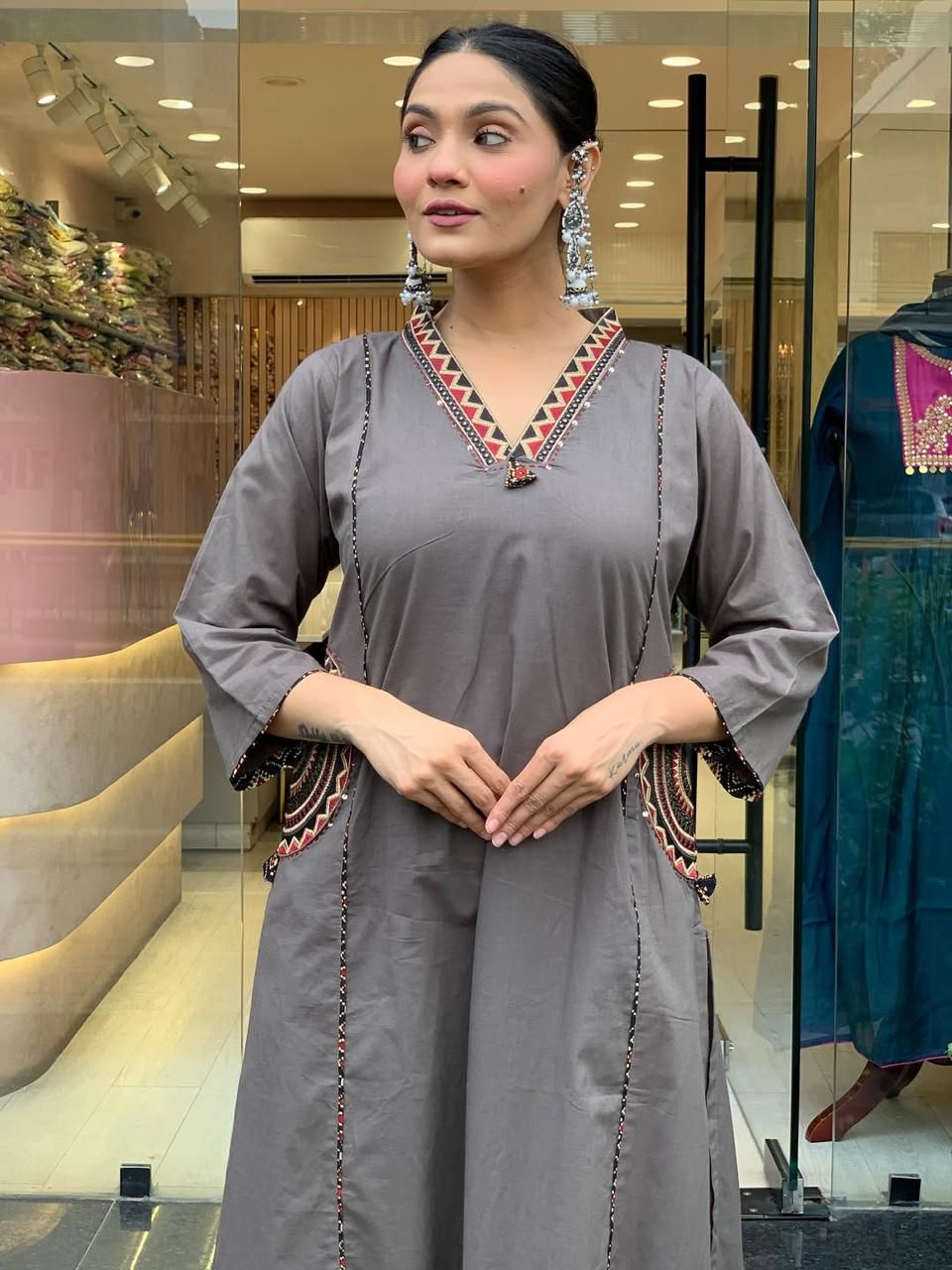 Nazaara Cotton Embroidered Suit Set