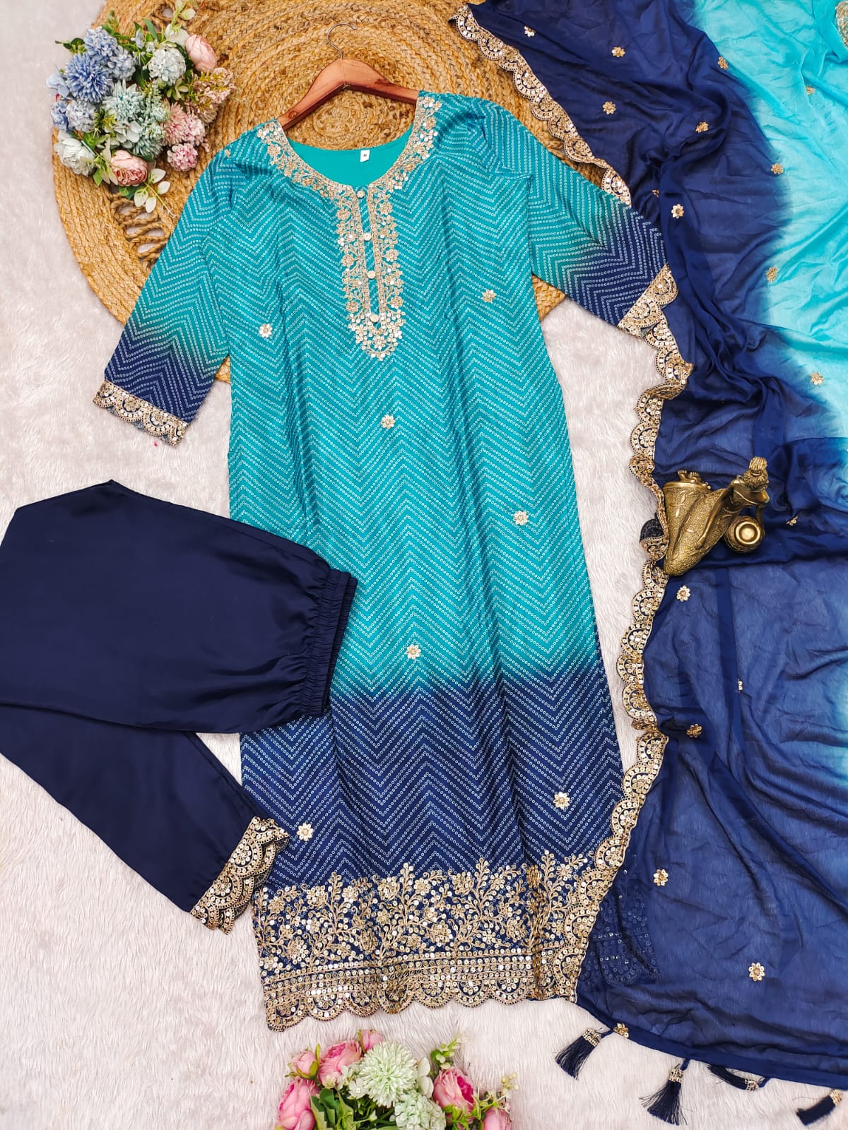 Rangriti Bandhni Glow Suit Set