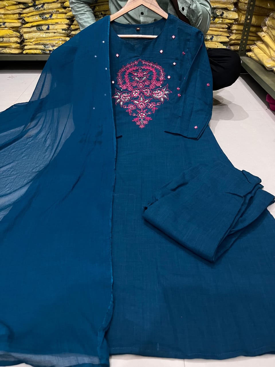Morpanki Blossom Cotton Slub Kurta Set