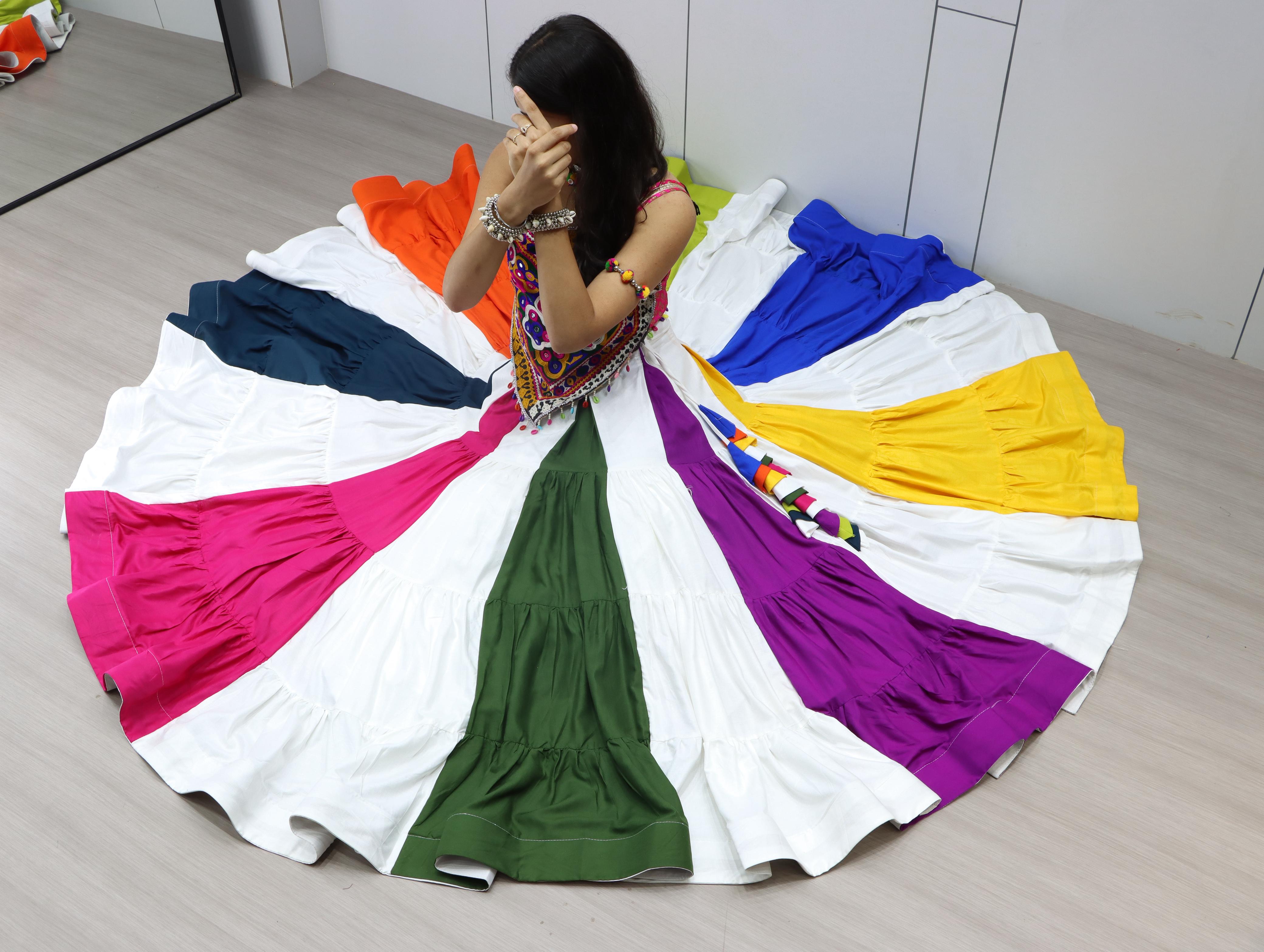 Zankaar Kutchi Mirror Work Navratri Lehenga Choli Set