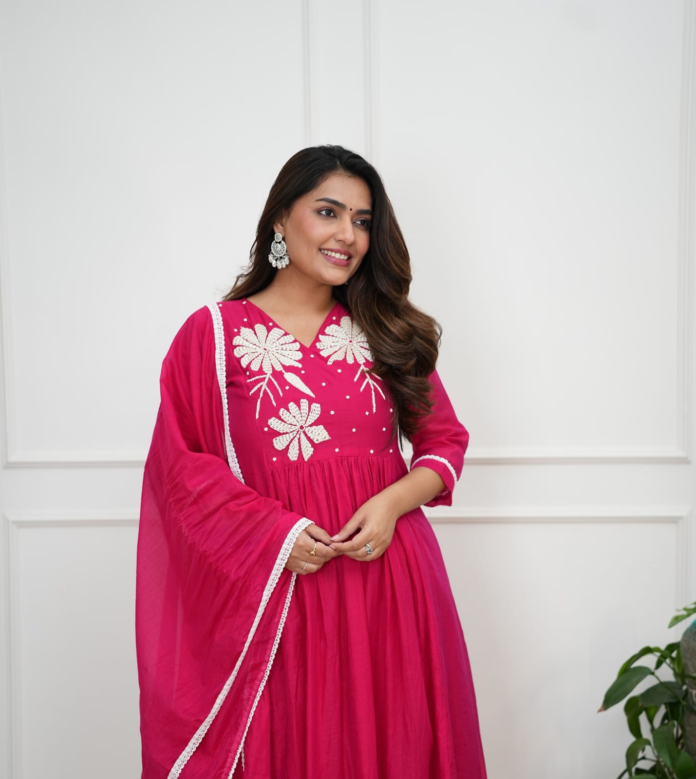 Gulbahaar Pink Flair Cotton Kurta Set