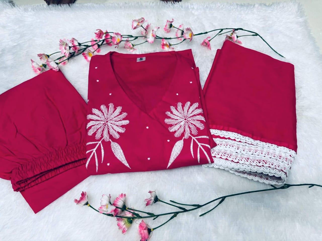 Gulbahaar Pink Flair Cotton Kurta Set