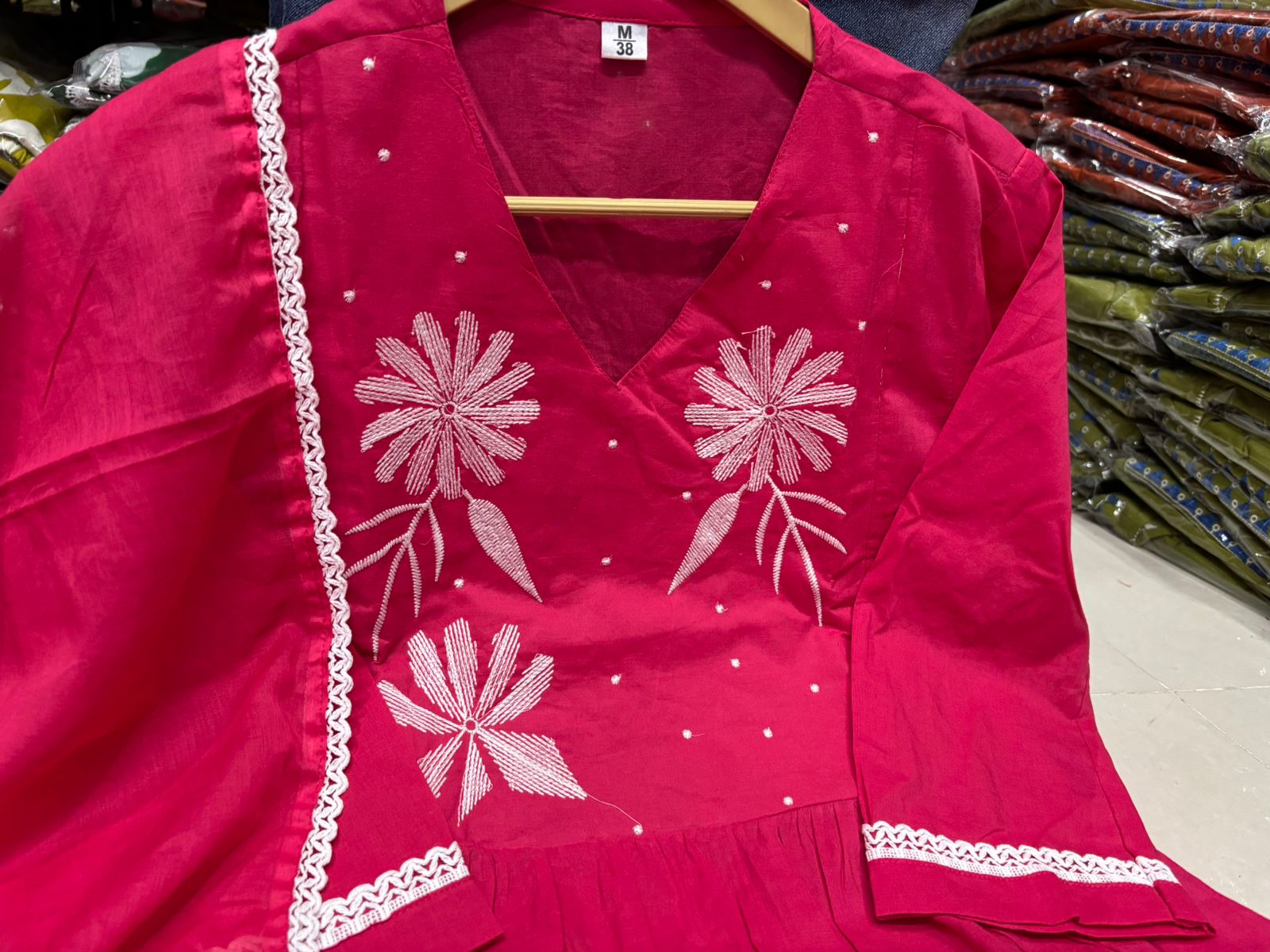 Gulbahaar Pink Flair Cotton Kurta Set
