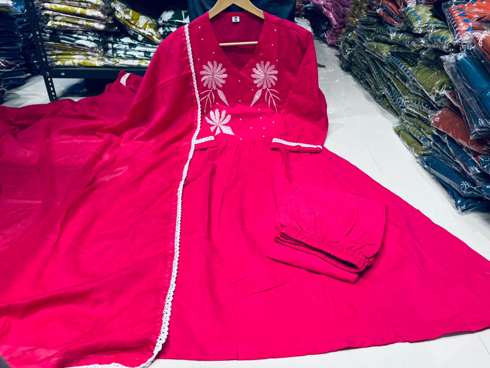 Gulbahaar Pink Flair Cotton Kurta Set