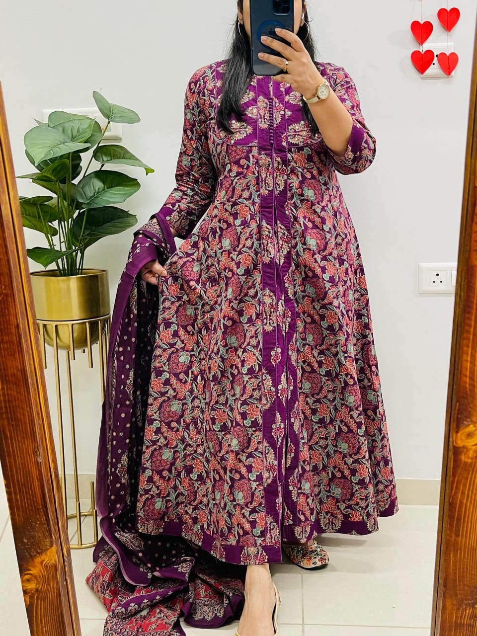 Gulzaar Purple Handwork Anarkali Kurta Set