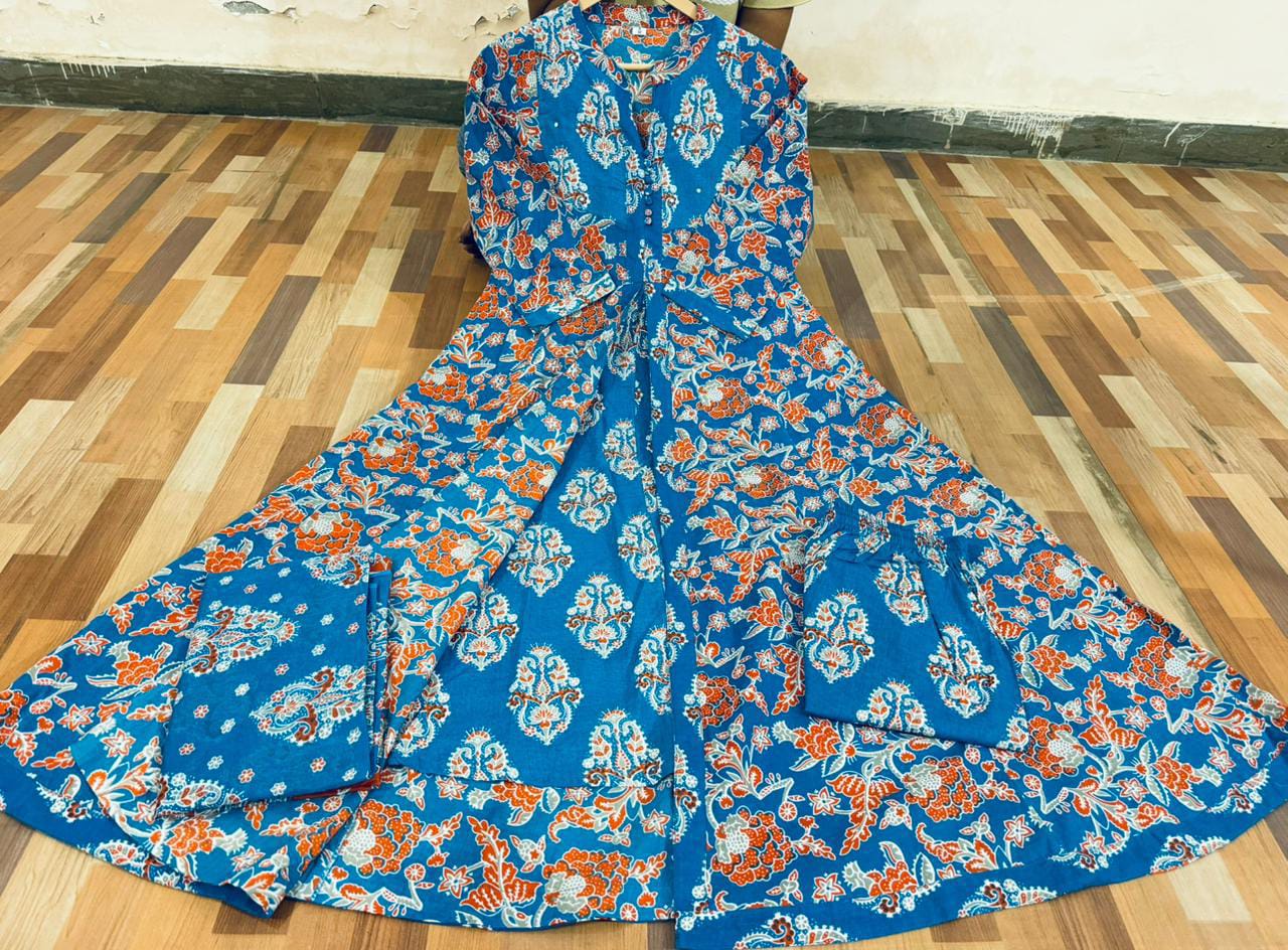 Gulzaar Morpanki Handwork Anarkali Kurta Set