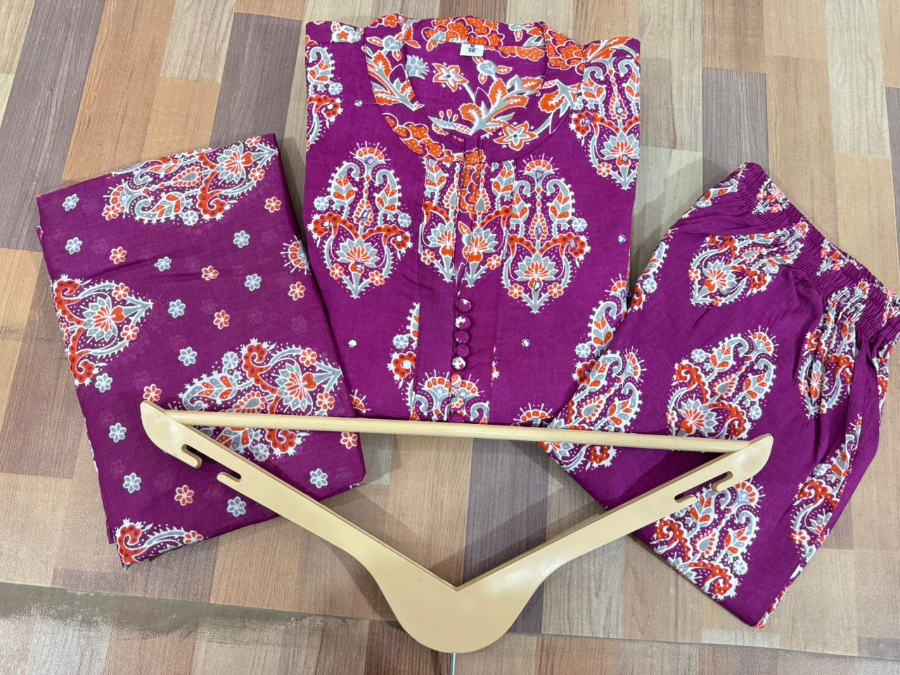 Gulzaar Purple Handwork Anarkali Kurta Set