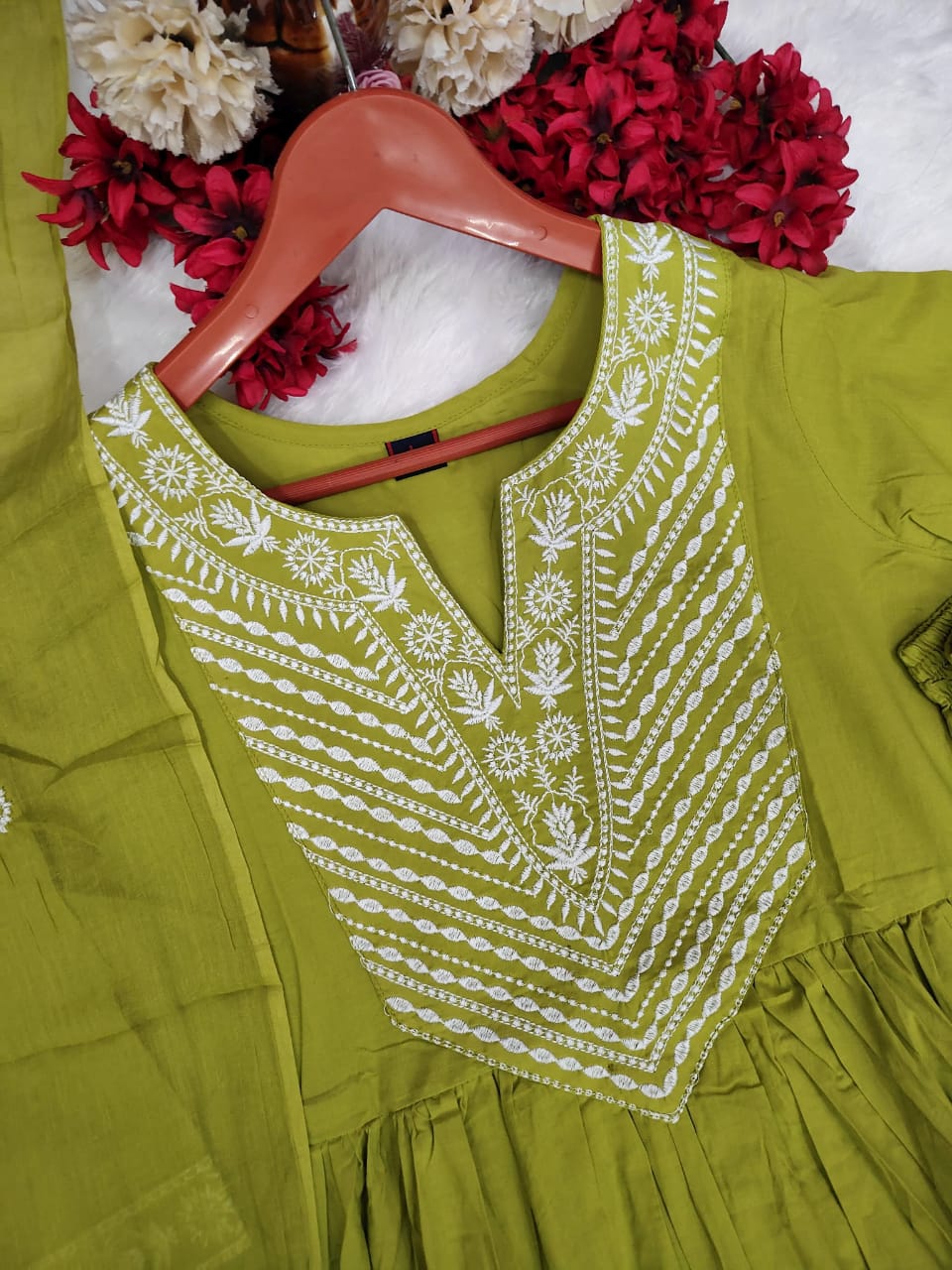 Midnight Grace Anarkali Kurta Set With Premium Cotton Pant & Malmal Dupatta