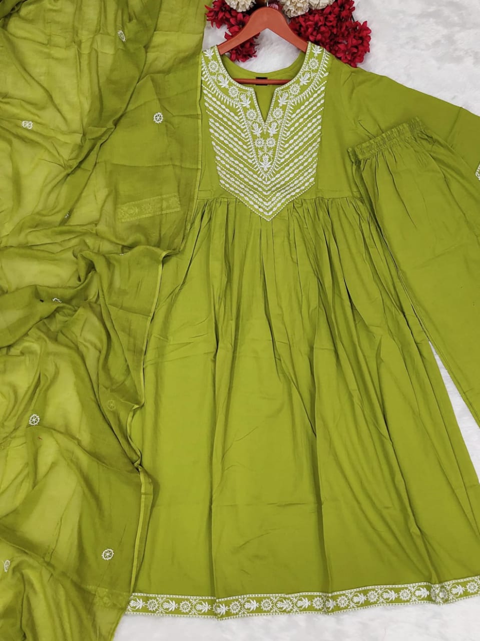 Midnight Grace Anarkali Kurta Set With Premium Cotton Pant & Malmal Dupatta