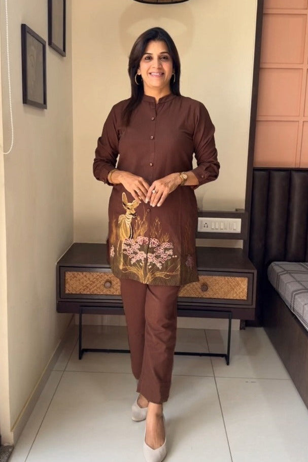 Ivory Bloom Embroidered Co-ord Set