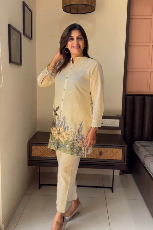 Ivory Bloom Embroidered Co-ord Set