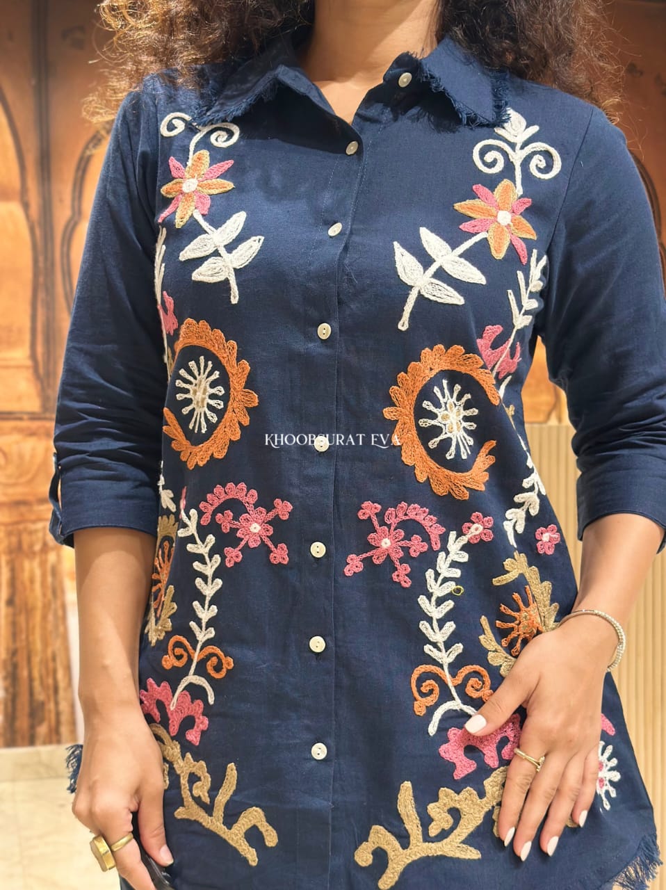 Pearl Flex Cotton Embroidered Co-ord Set