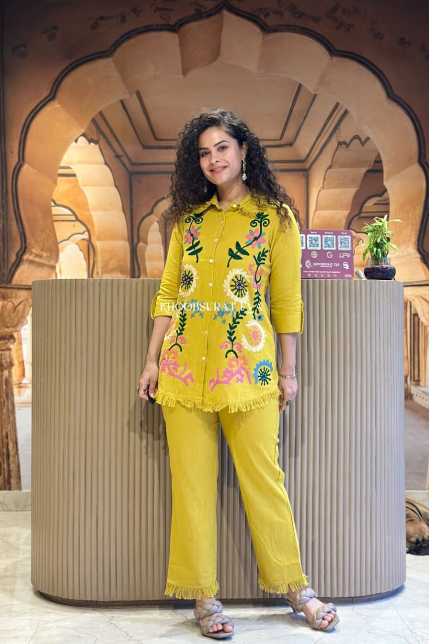 Pearl Flex Cotton Embroidered Co-ord Set