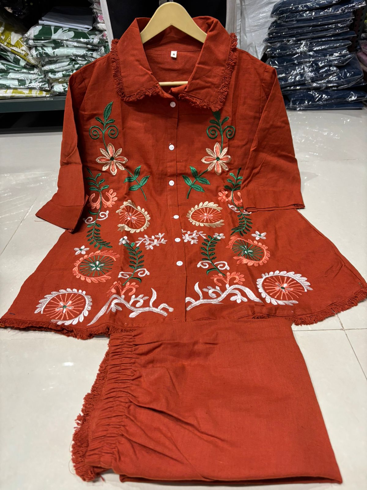 Pearl Flex Cotton Embroidered Co-ord Set