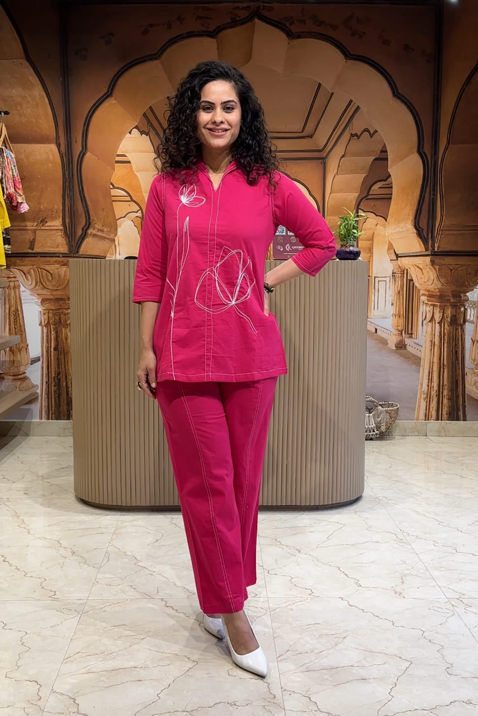 Pink Serenity Embroidered Co-ord Set