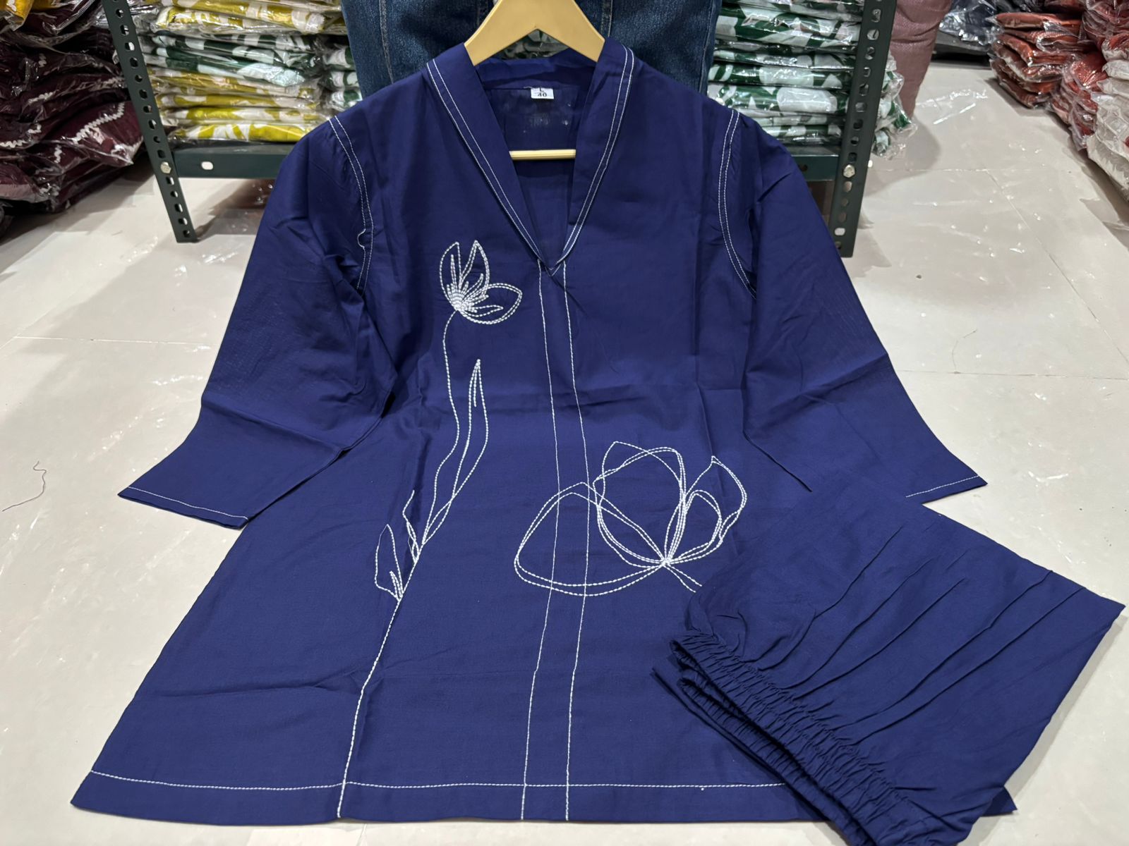 Blue Serenity Embroidered Co-ord Set