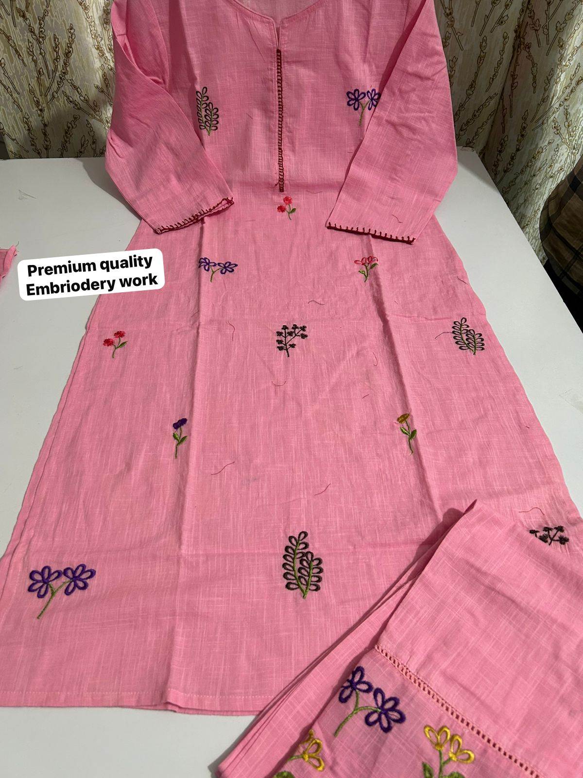 Taj Kantha Charm Cotton Khadi Suit Set