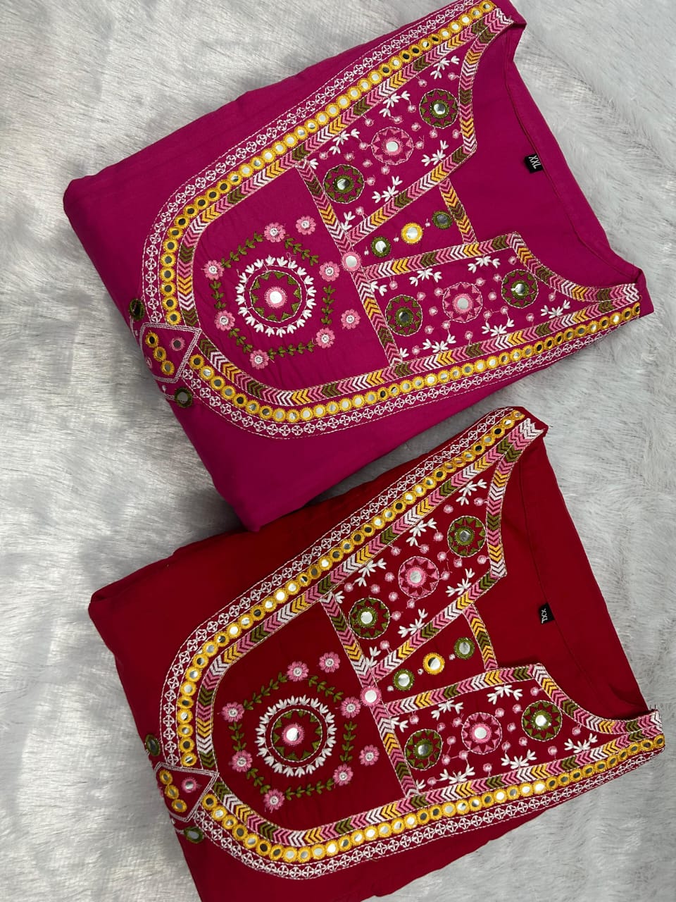 Rangini Red Anarkali Embroidery Set