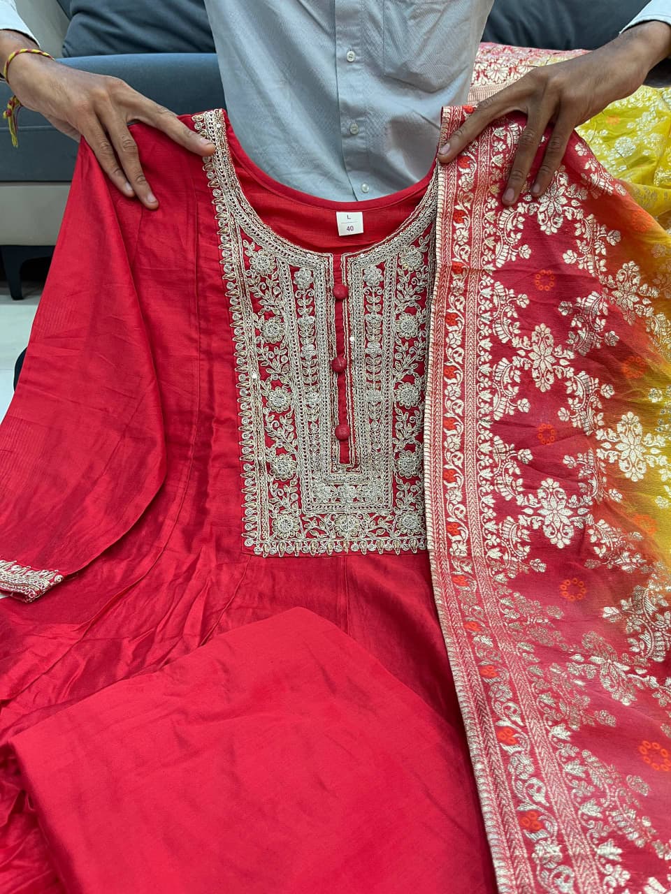 Noor-E-Chandni Anarkali Kurti Pant Dupatta Set