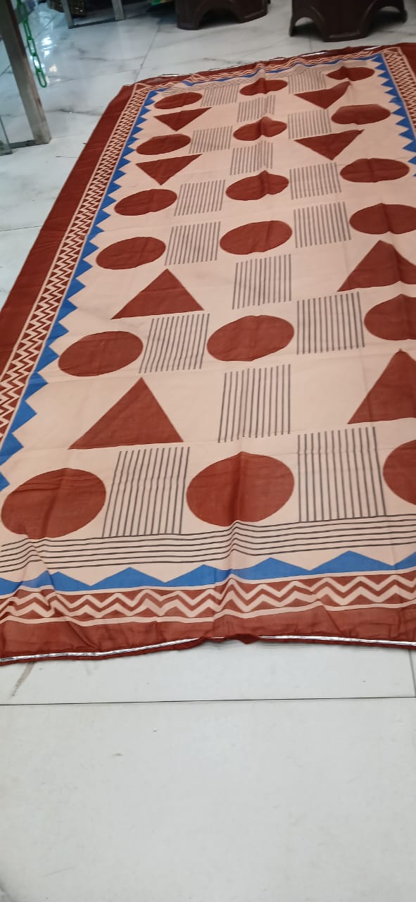 Vasanta Orange Katha Thread & Sequin Work Cotton Slub Suit Set