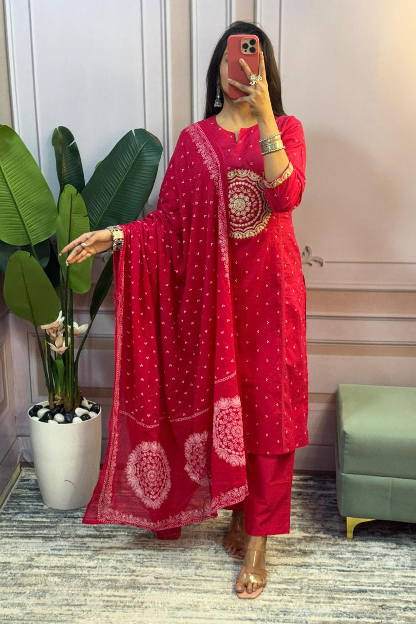 Saanjh Pink Embroidered 3-Piece Set