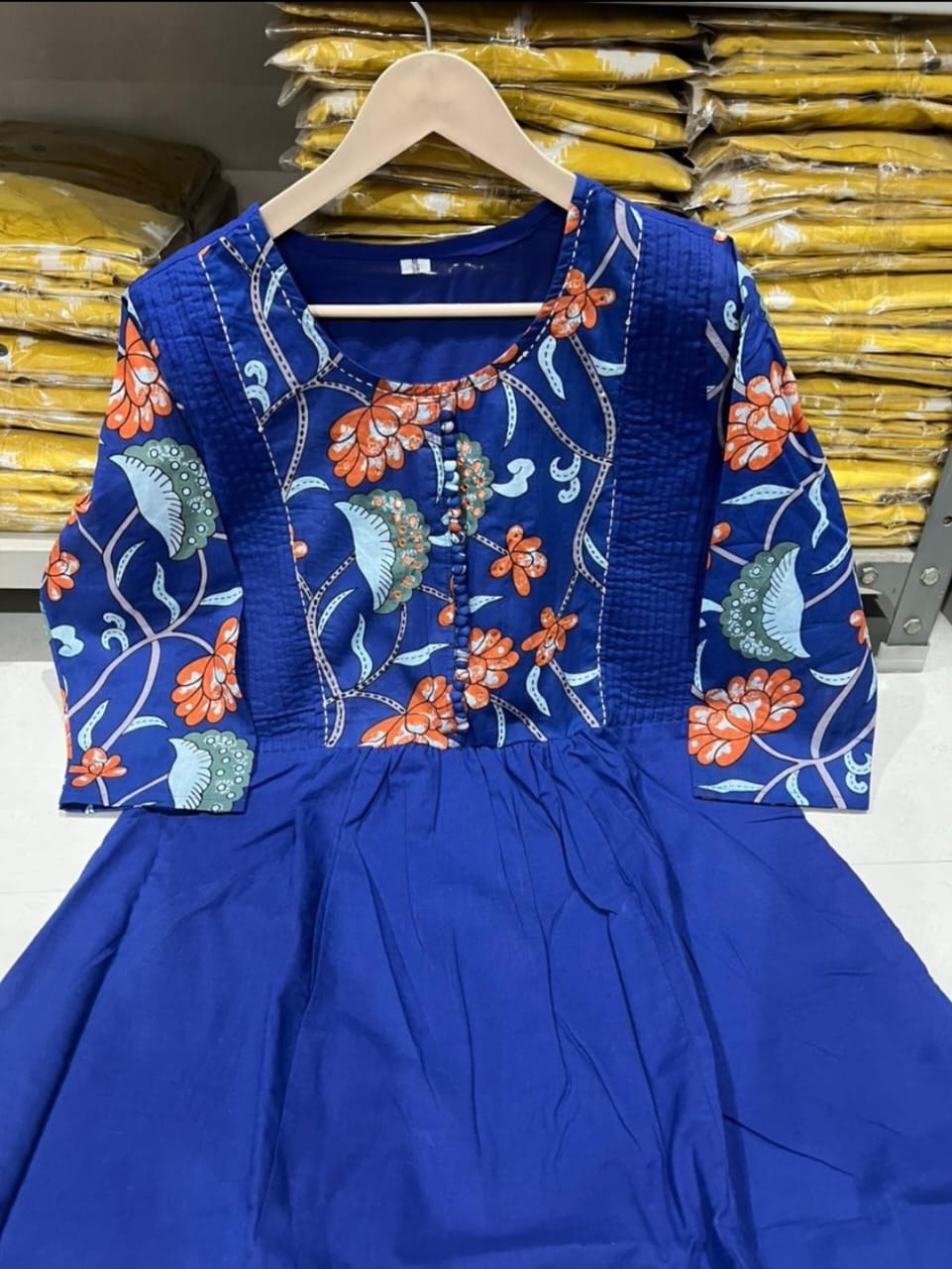 Meher Blue Hand-Embroidered Cotton Suit Set