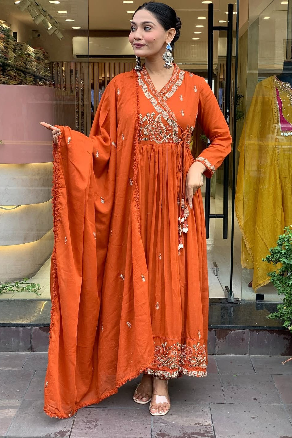 New Launching Cotton Mal Angrakha Suit Set