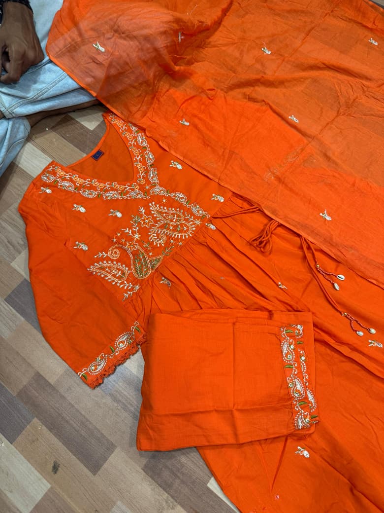 New Launching Cotton Mal Angrakha Suit Set