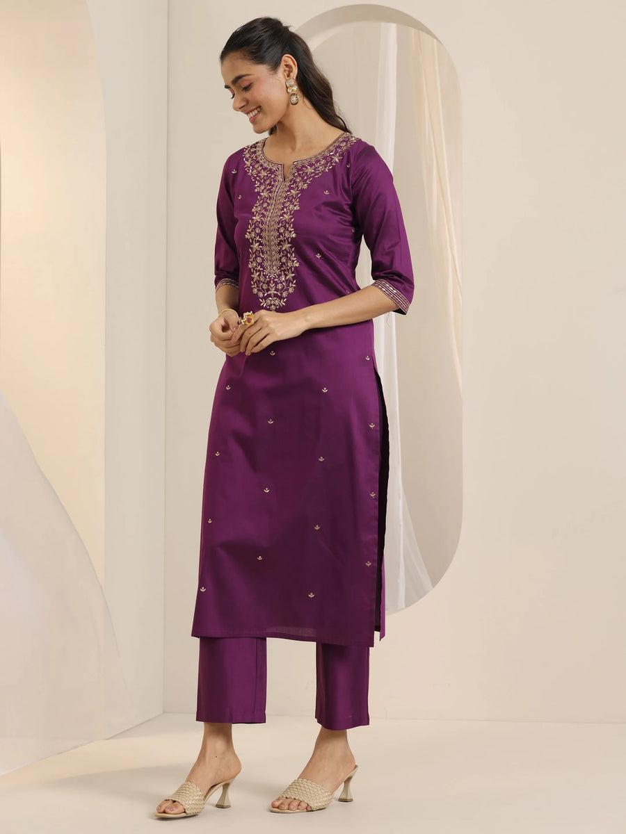Roman Silk Embroidered Kurta Pant Set