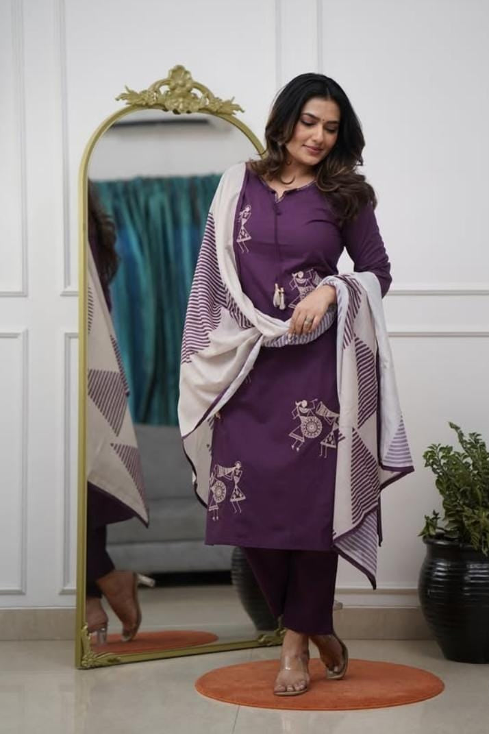 New Launching Cotton Sequin Suit Set