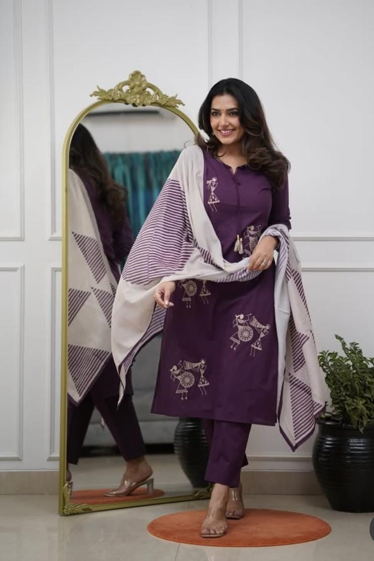 New Launching Cotton Sequin Suit Set