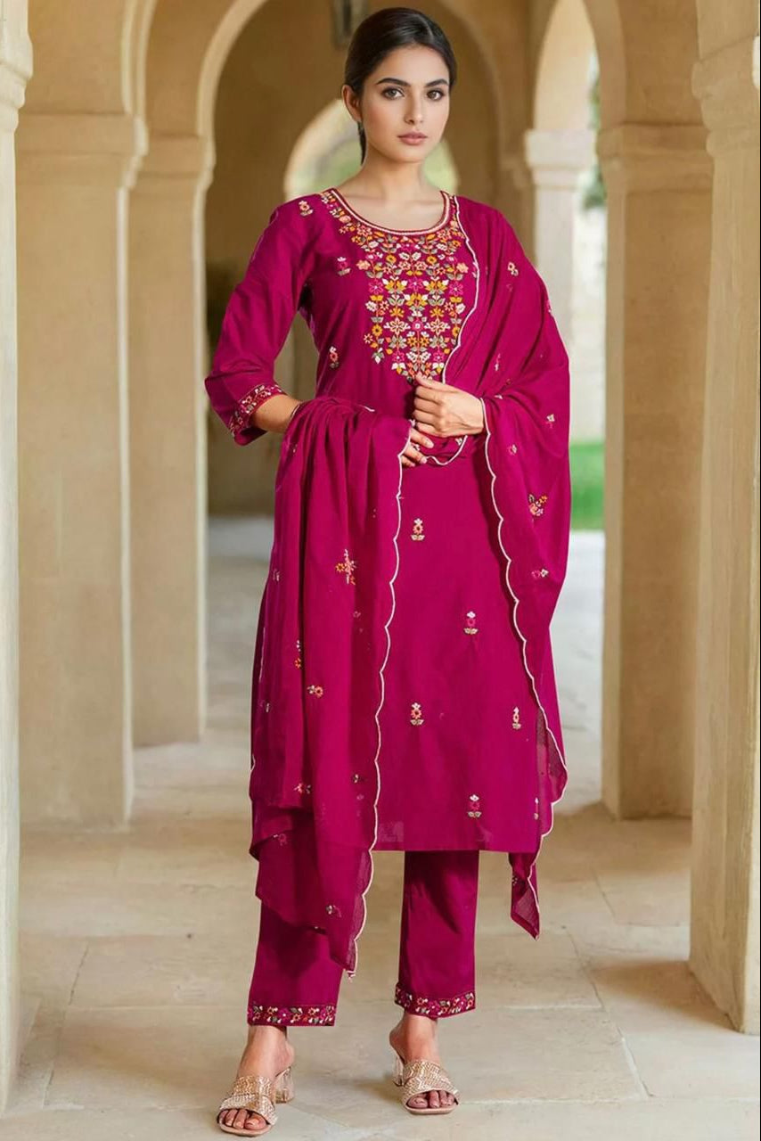 Gulaabi Roman Embroidered Suit Set