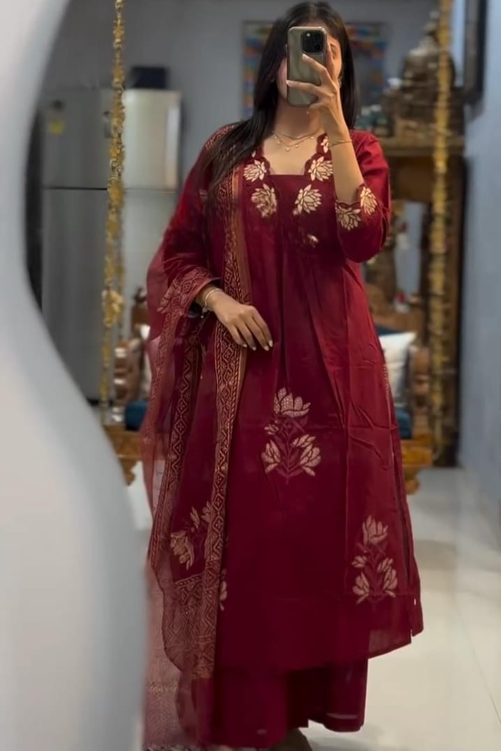 New Launching Cotton Embroidered Suit Set