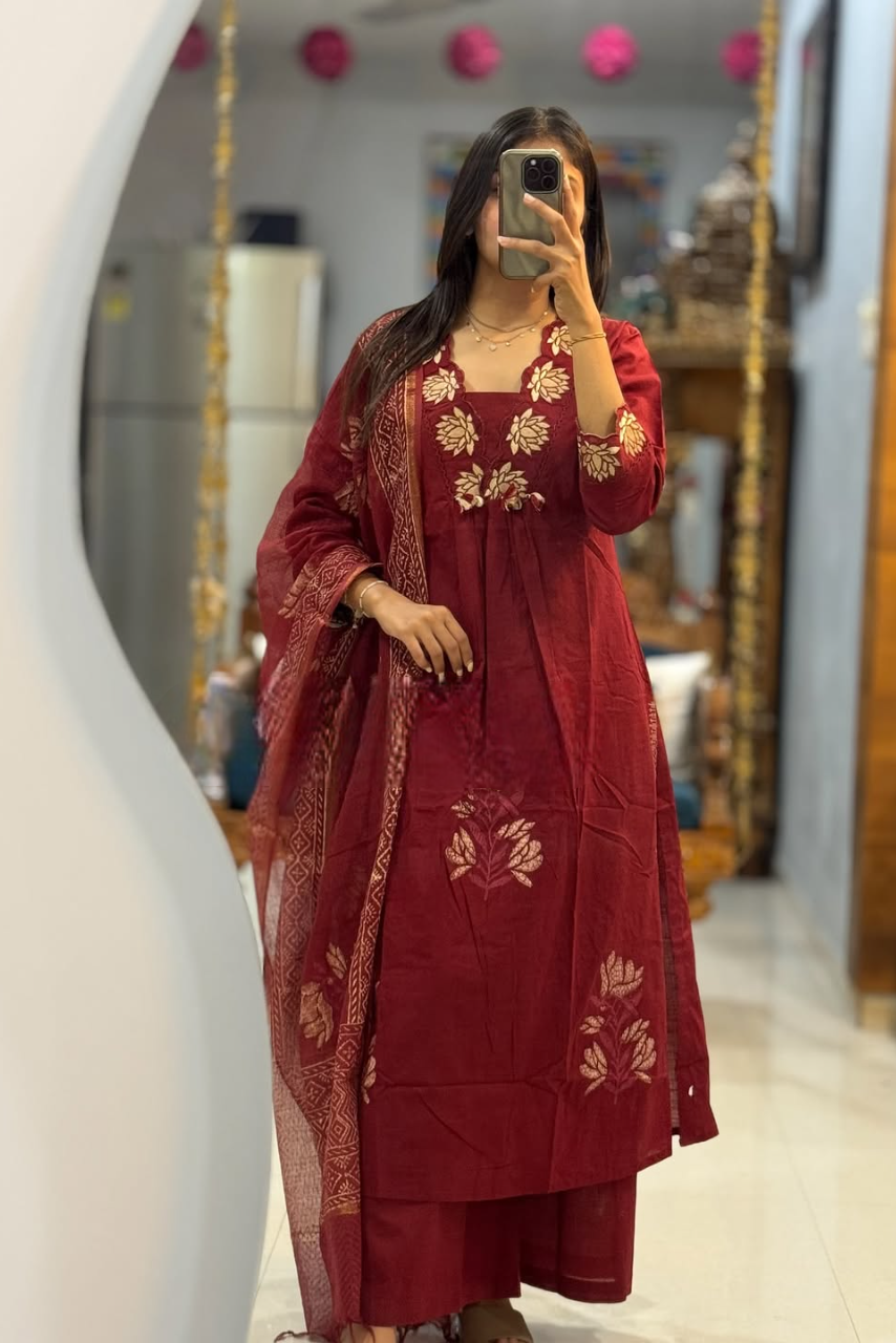 New Launching Cotton Embroidered Suit Set