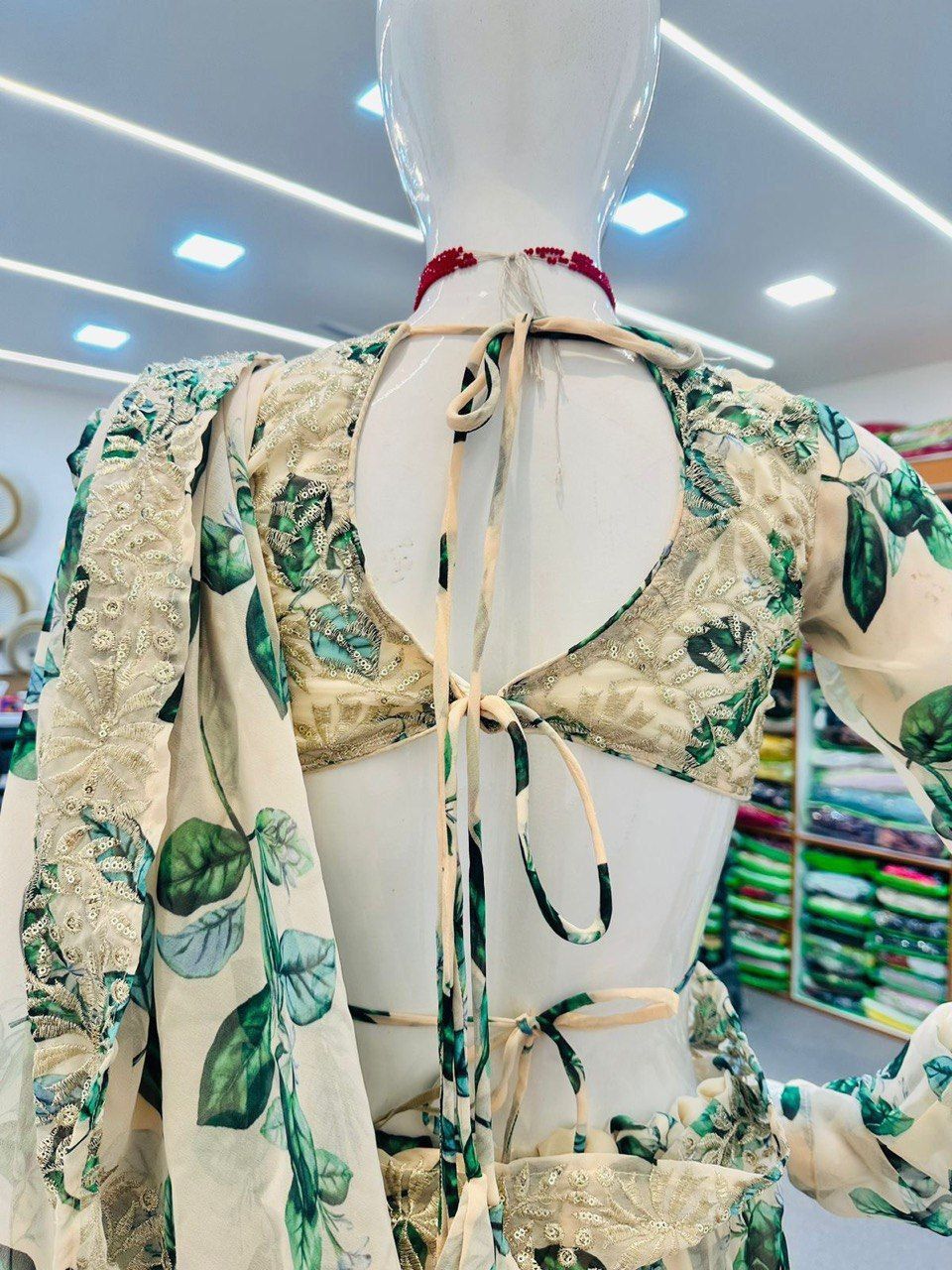 Sunehri White Designer Ready-to-Wear Sequins Saree