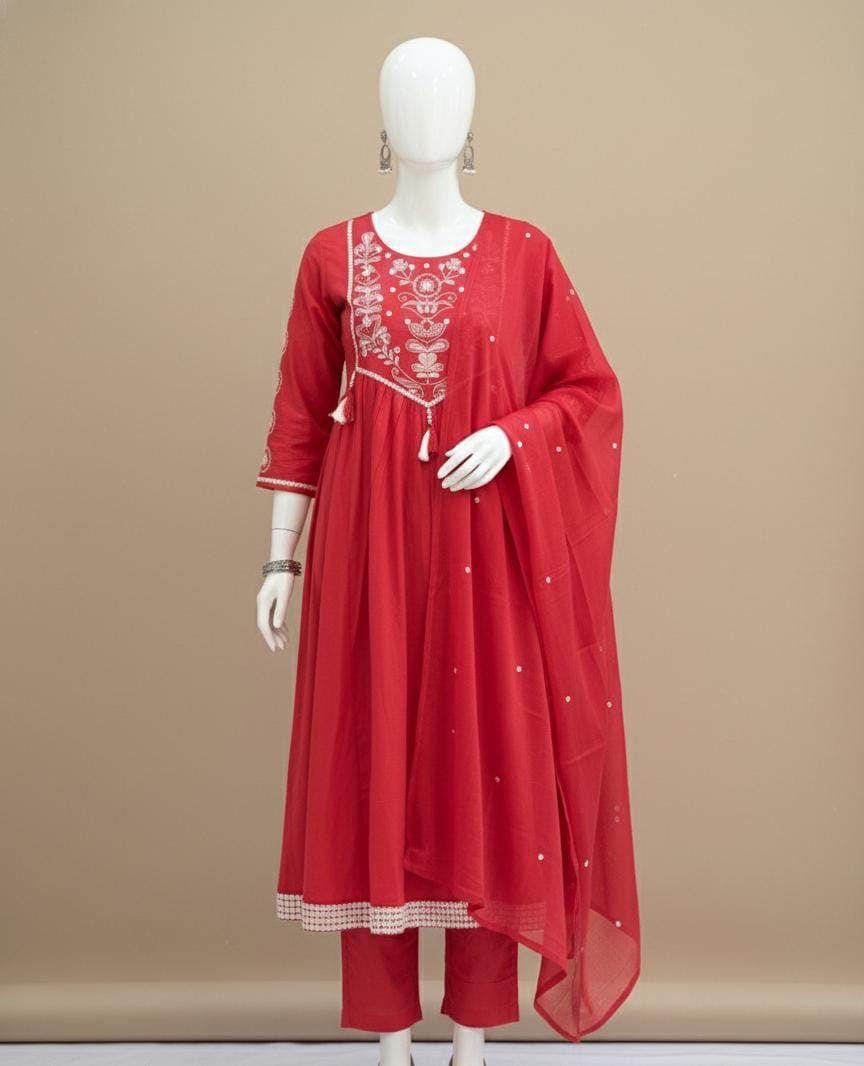 Rosika Cotton Embroidered Suit Set