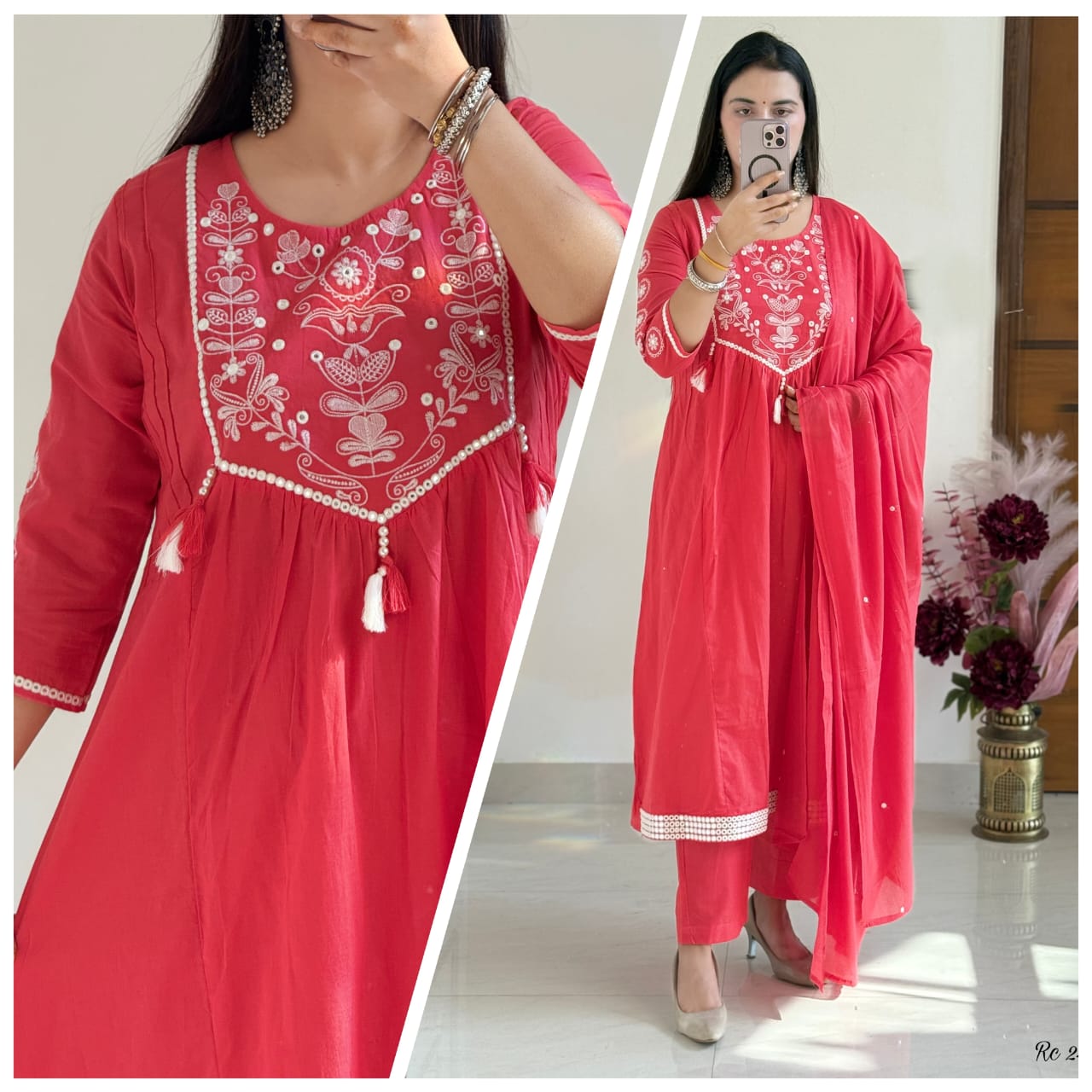 Rosika Cotton Embroidered Suit Set