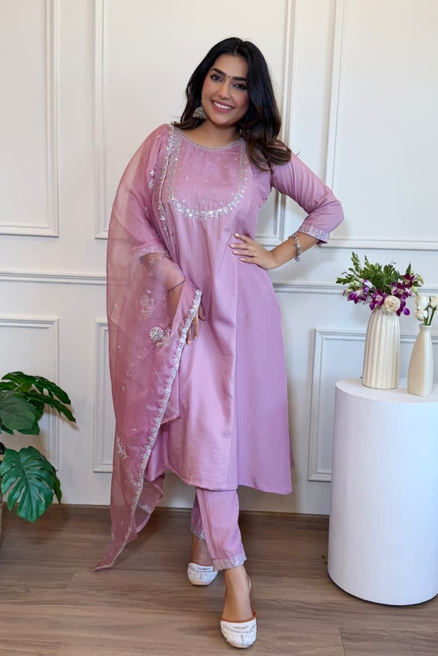 Nidhi Aabha Blend Silk Anarkali Set