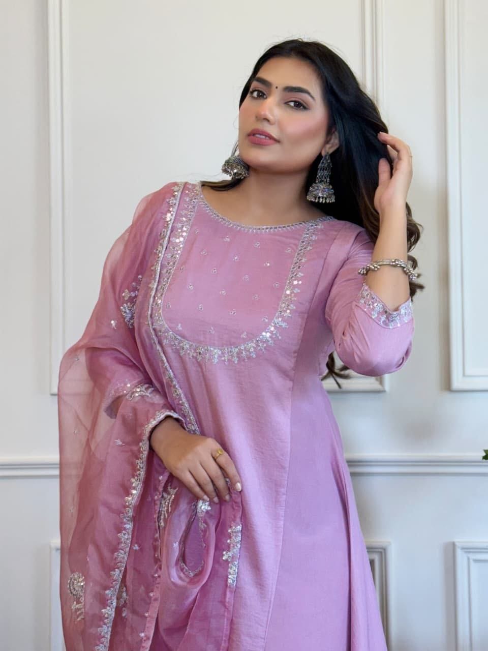 Nidhi Aabha Blend Silk Anarkali Set