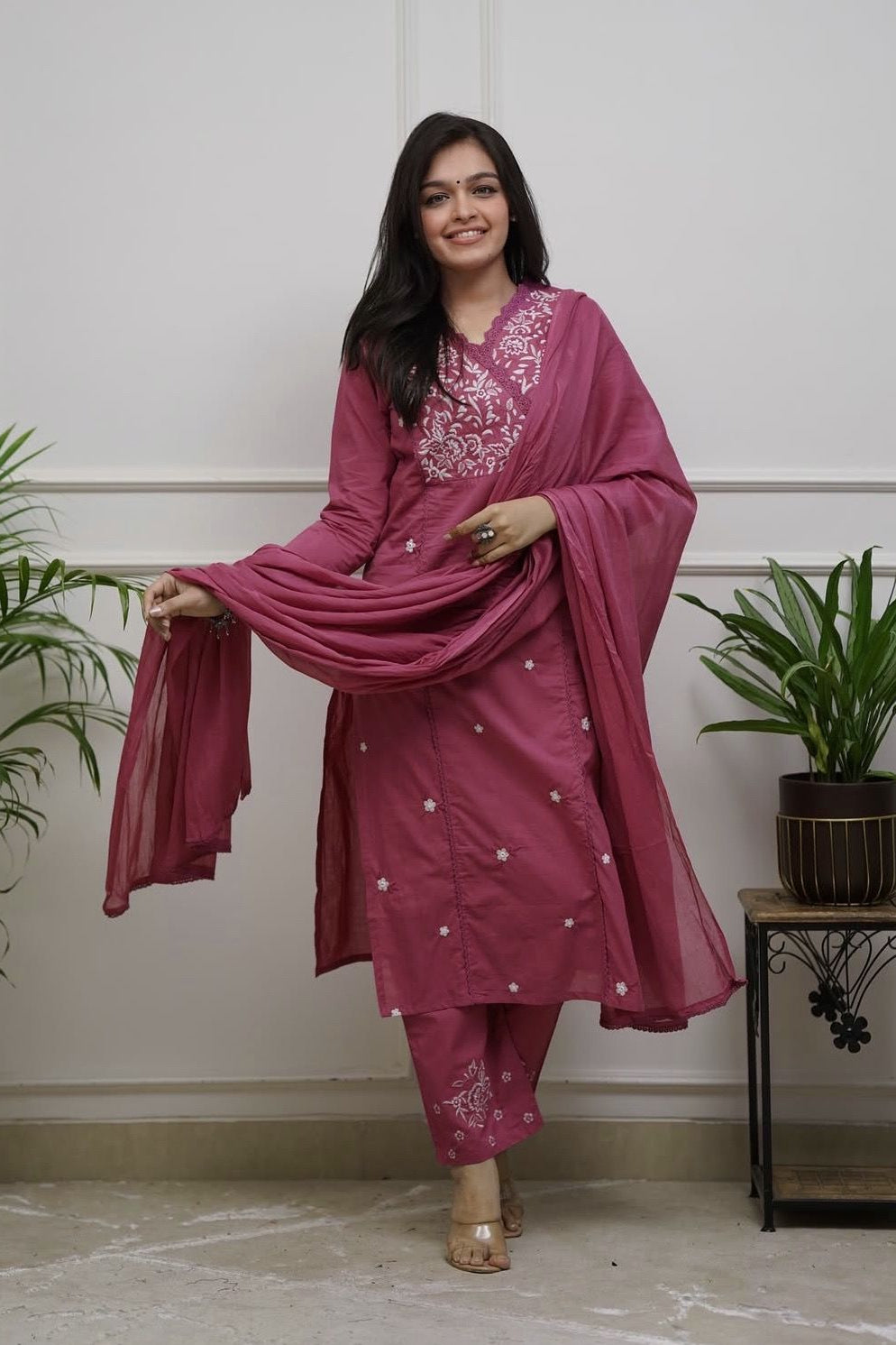 Pink Aafreen Premium Cotton 3-Piece Set