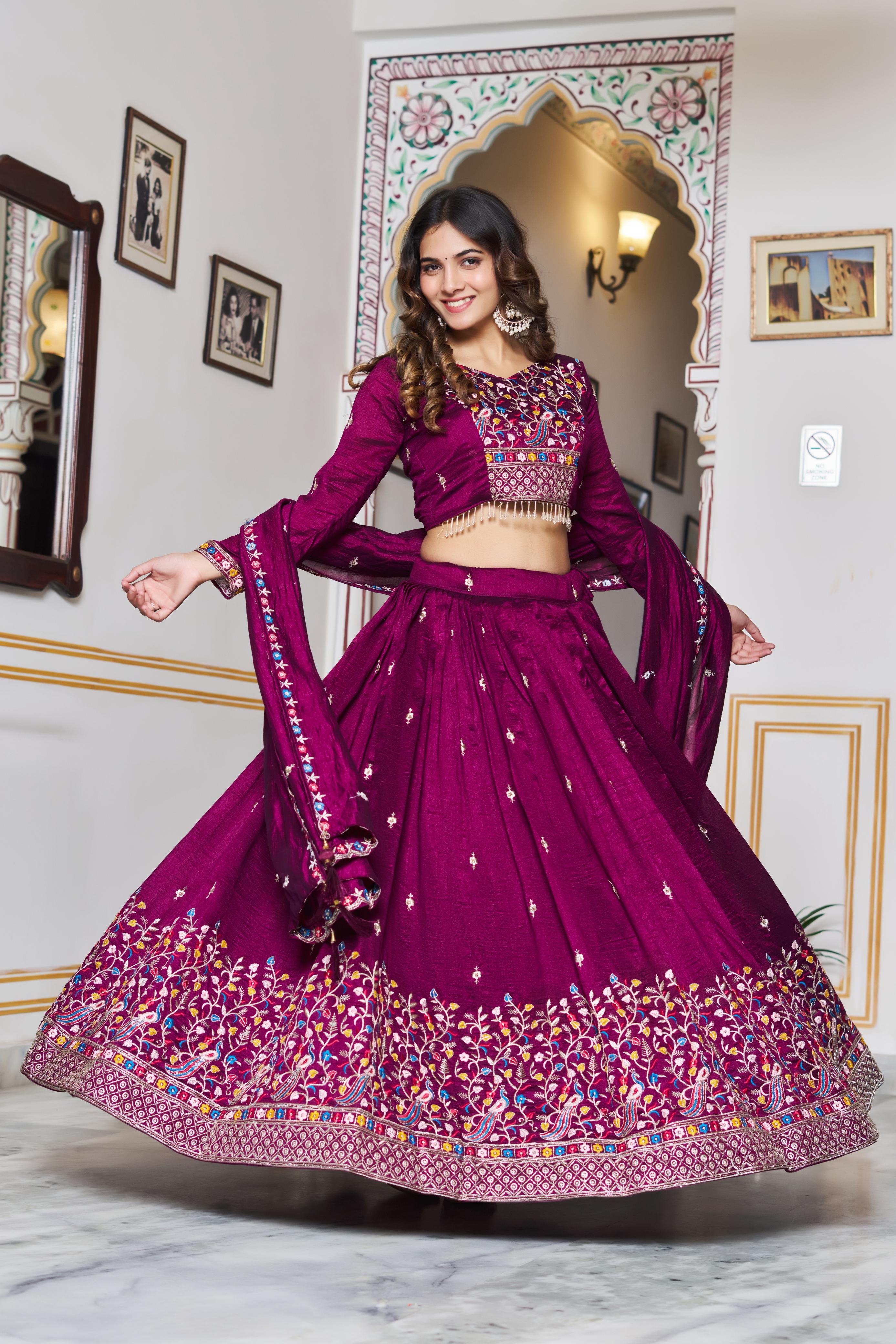hahana Vichitra Silk Wedding Lehenga Choli
