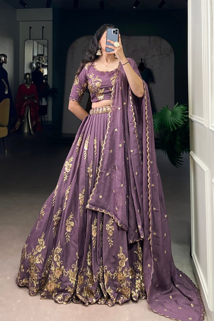 Zaariya Purple Crush Sequins Lehenga Set