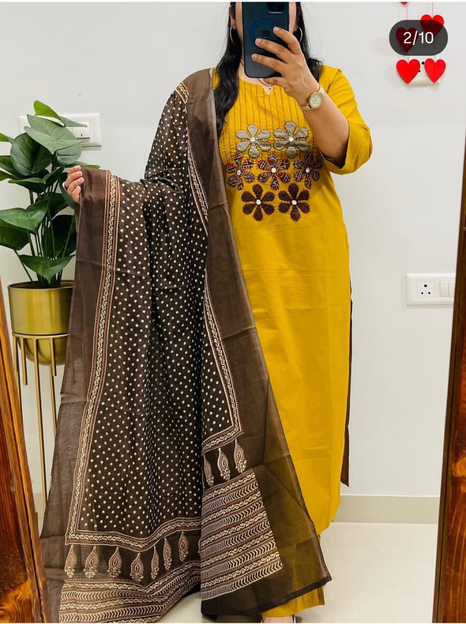 AgniSaaz A-Line Embroidered Cotton Suit Set