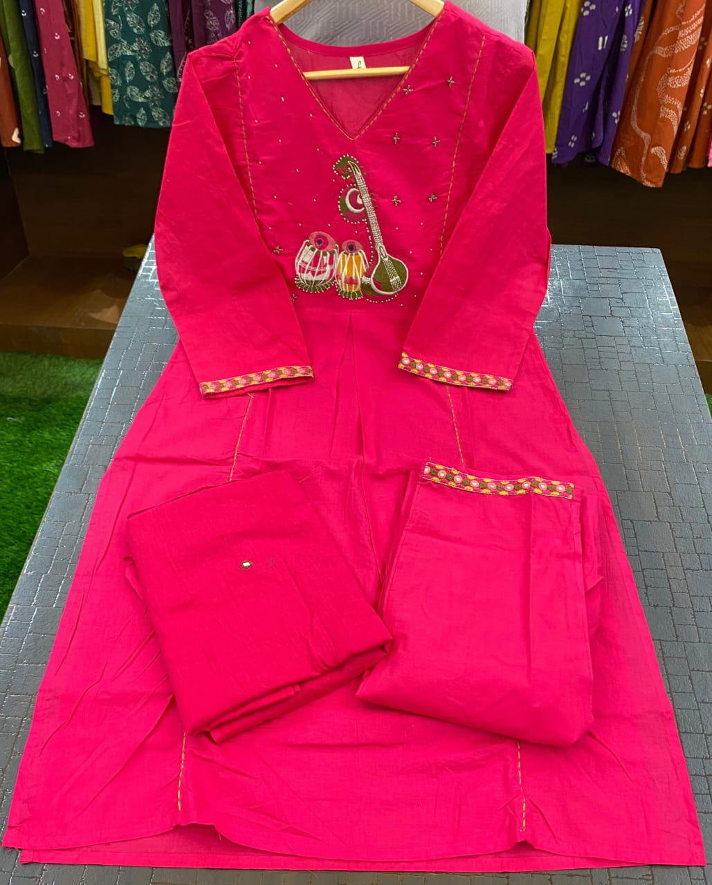 GulabSaaz Pastel Cotton Embroidered Suit Set