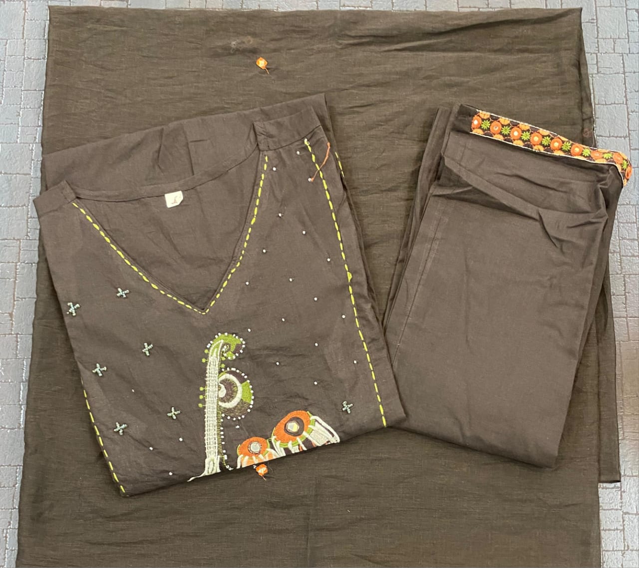 GulabSaaz Pastel Cotton Embroidered Suit Set